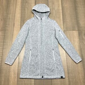 L.L. Bean Sweater Fleece Coat Jacket Womens Size XS Gray Fleece Full Zip Tunic